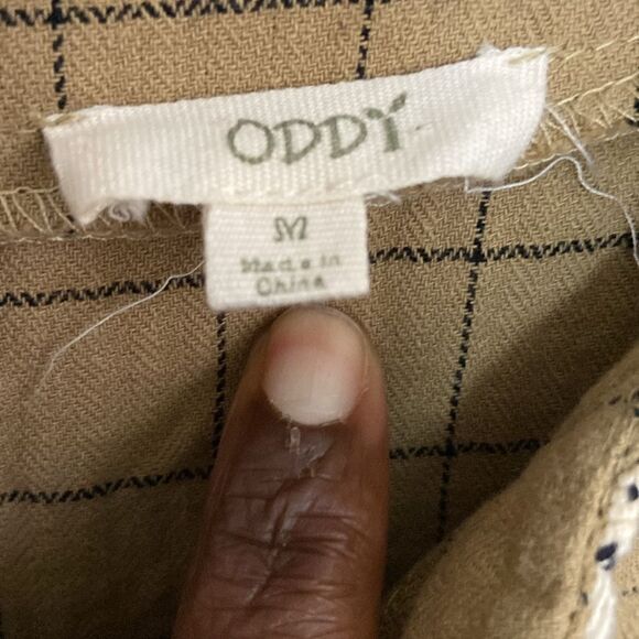 Oddly Boho Mixed Media Cotton Tunic with Crochet Detail in Brown size M - Picture 6 of 10